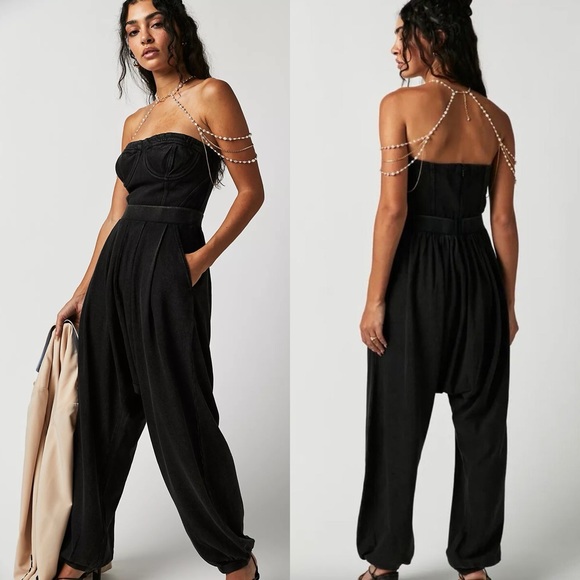 Free People Pants - New Free People Zoey Strapless One Piece Jumpsuit